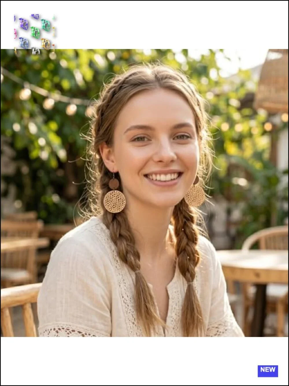 Boho Hollow Cut-Out Wooden Dangle Earrings - Lightweight Geometric Teardrop